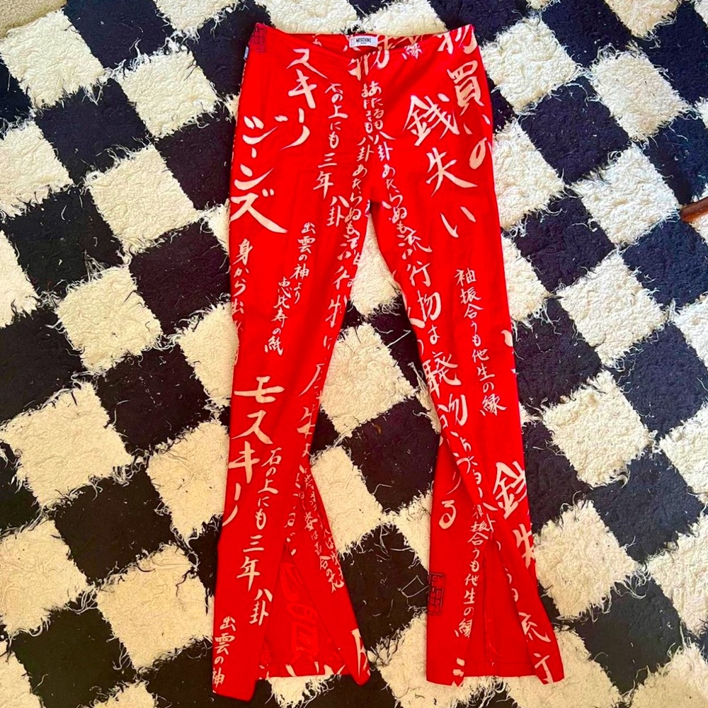 Vintage Low Rise Moschino asian text pants